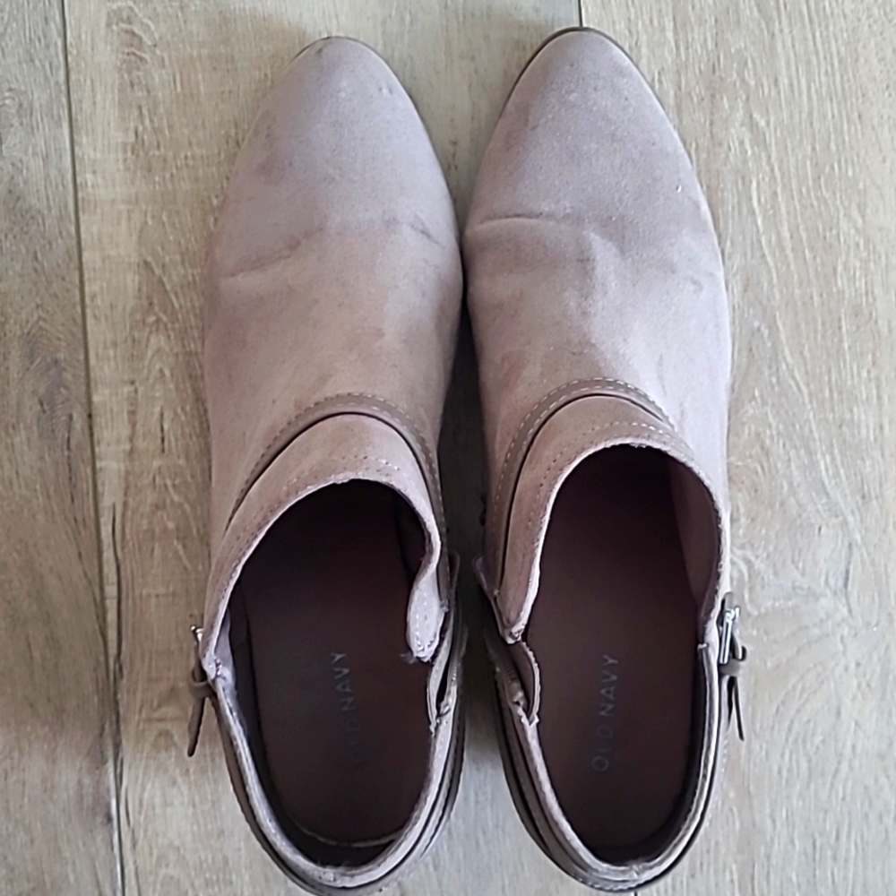 Tan faux suade size 10 ankle boots